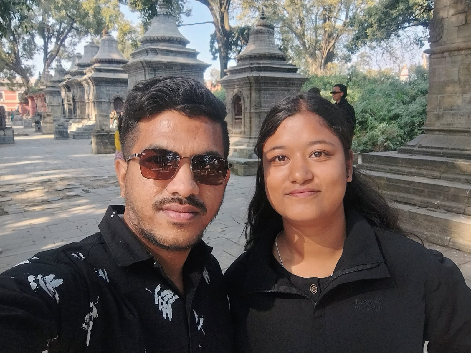Couple enjoying first day together in Kathmandu Nepal